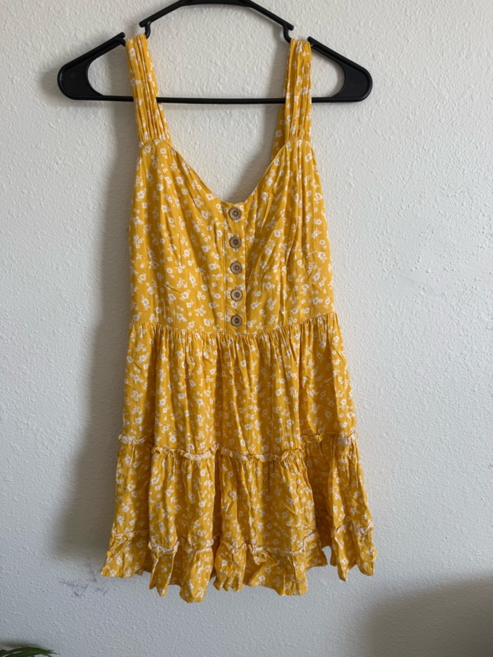 Altar'd State Yellow Floral Tiered Sundress